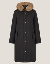 Paula Faux Fur Parka, Black (BLACK), large