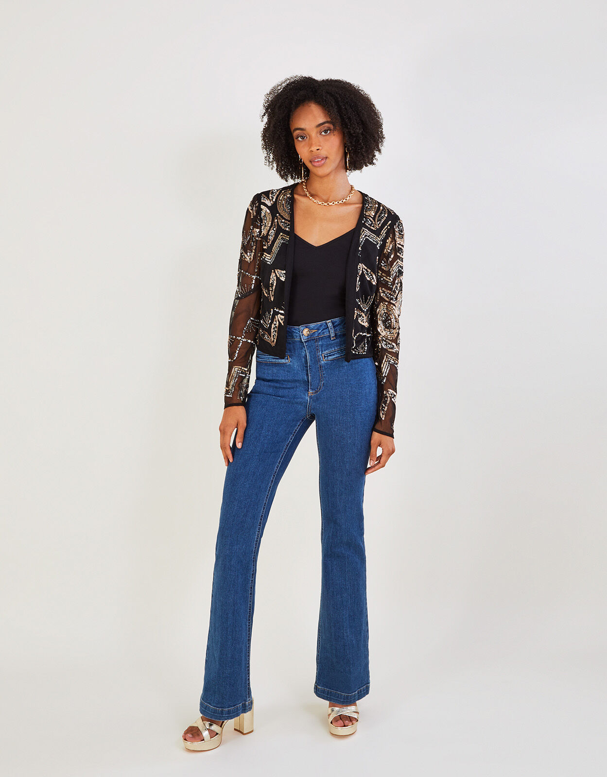 Sheer sleeve jacket shop