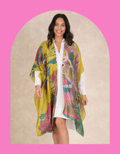 One Hundred Stars Crane Print Throwover Jacket, , large