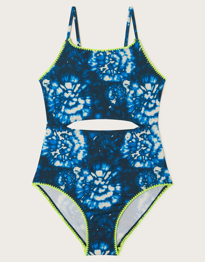 Tie-Dye Swimsuit, Blue (BLUE), large