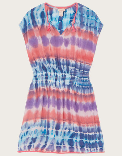 Tie Dye Kaftan Dress Blue, Blue (BLUE), large
