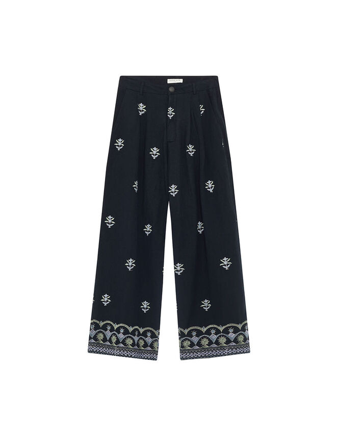 Maison Hotel Lolo Floral Straight-Leg Trousers, Black (BLACK), large