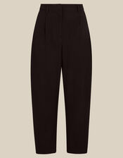 Tara High Waisted Barrel Leg Trousers, Black (BLACK), large