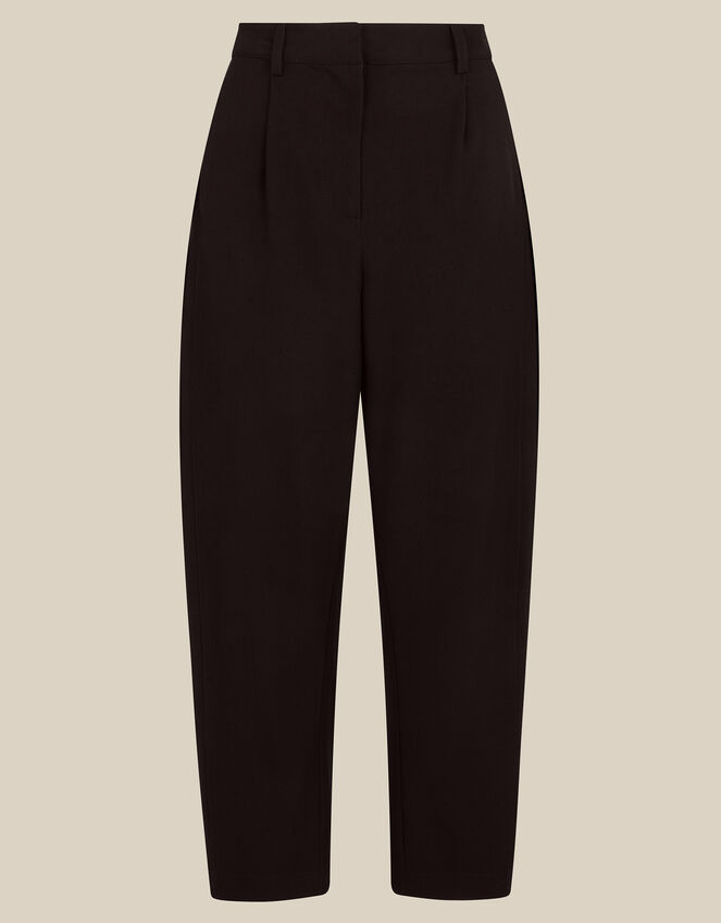 Tara High Waisted Barrel Leg Trousers, Black (BLACK), large