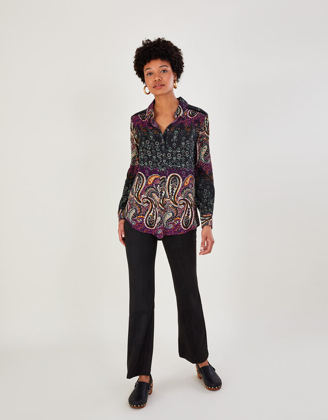 Paisley Print Blouse in LENZING™ ECOVERO™ , Red (BURGUNDY), large