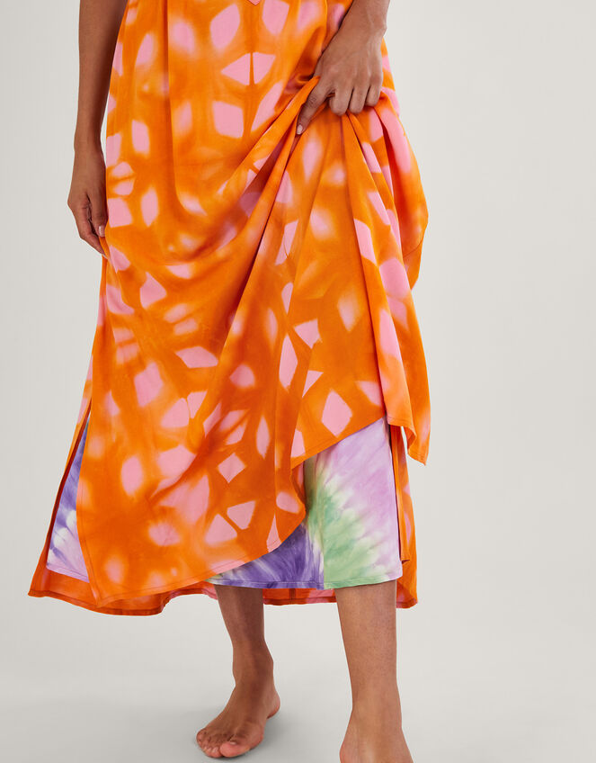 Print Kaftan Dress in LENZING™ ECOVERO™, Orange (CORAL), large