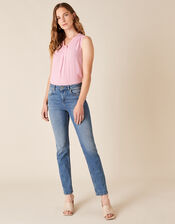 Tie Front Sleeveless Top with LENZING™ ECOVERO™, Pink (BLUSH), large