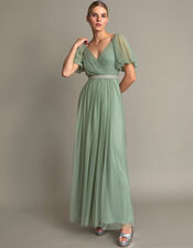 Meghan Mesh Maxi Dress, Green (GREEN), large