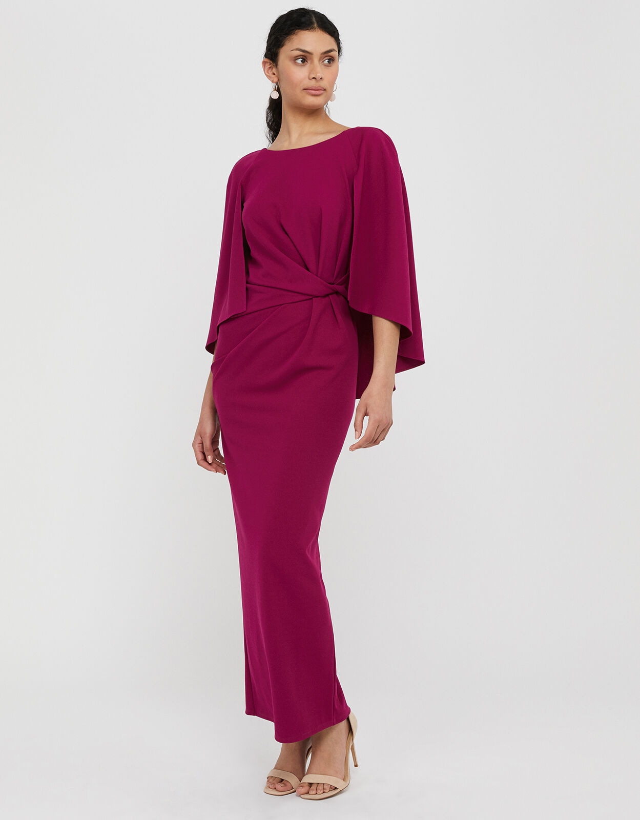 Cara Cape Maxi Dress Pink | Casual 