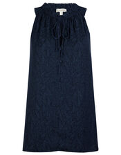 Jacquard Cami Top, Blue (NAVY), large