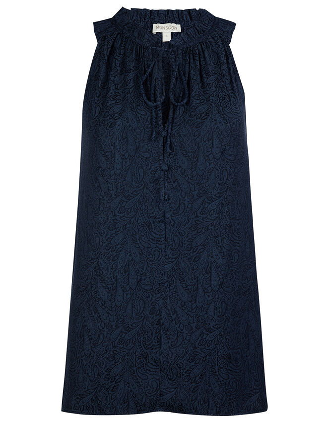 Jacquard Cami Top, Blue (NAVY), large