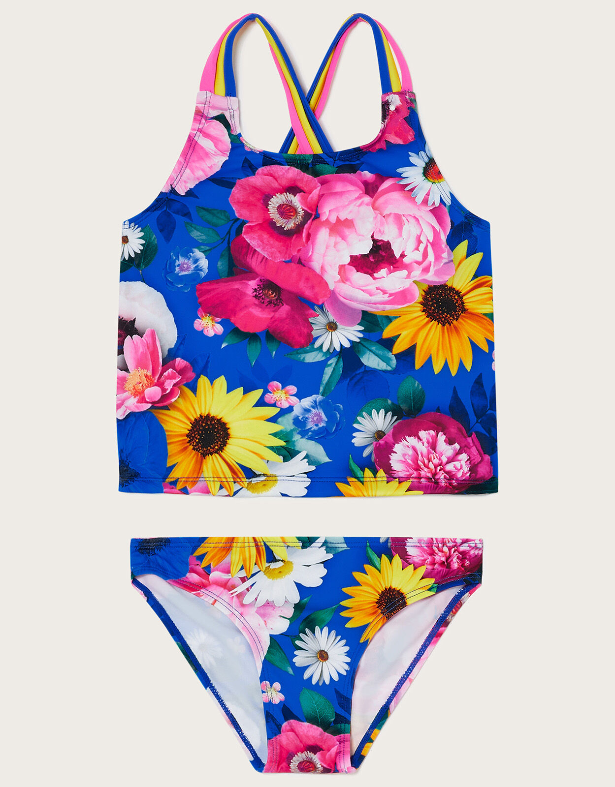 Blue and floral tankini bikini sale