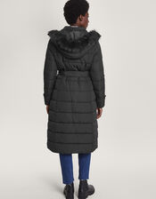 Roxy Padded Belted Coat with Recycled Polyester, Black (BLACK), large
