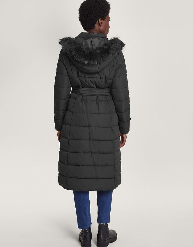 Roxy Padded Belted Coat with Recycled Polyester, Black (BLACK), large