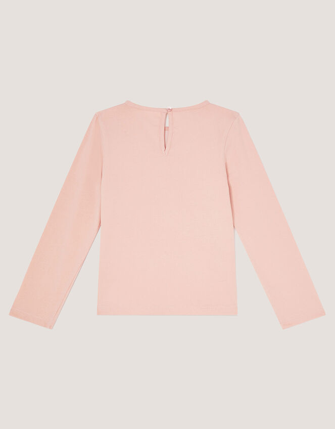 Sequin Bow Long Sleeve Top, Pink (PINK), large