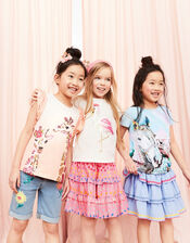 Sequin Giraffe Top, Orange (CORAL), large