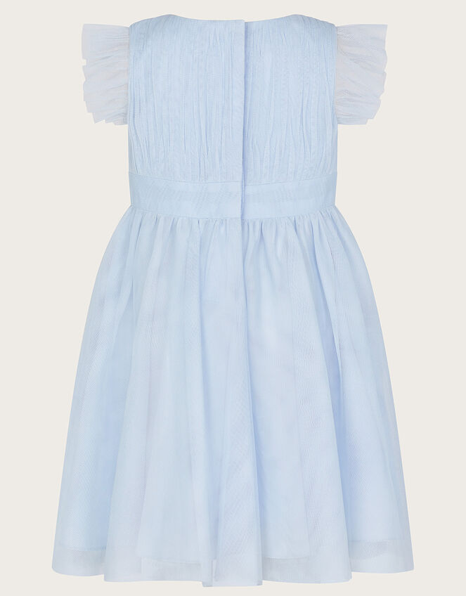 Baby Penelope Embellished Belt Tulle Dress, Blue (BLUE), large