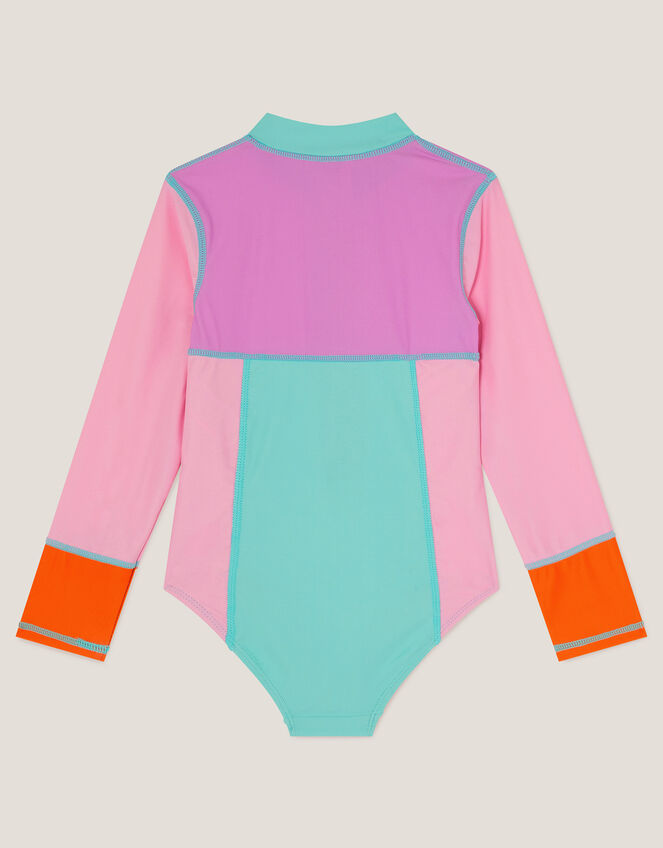 Colourblock UPF50+ Long Sleeve Swimsuit, Multi (MULTI), large