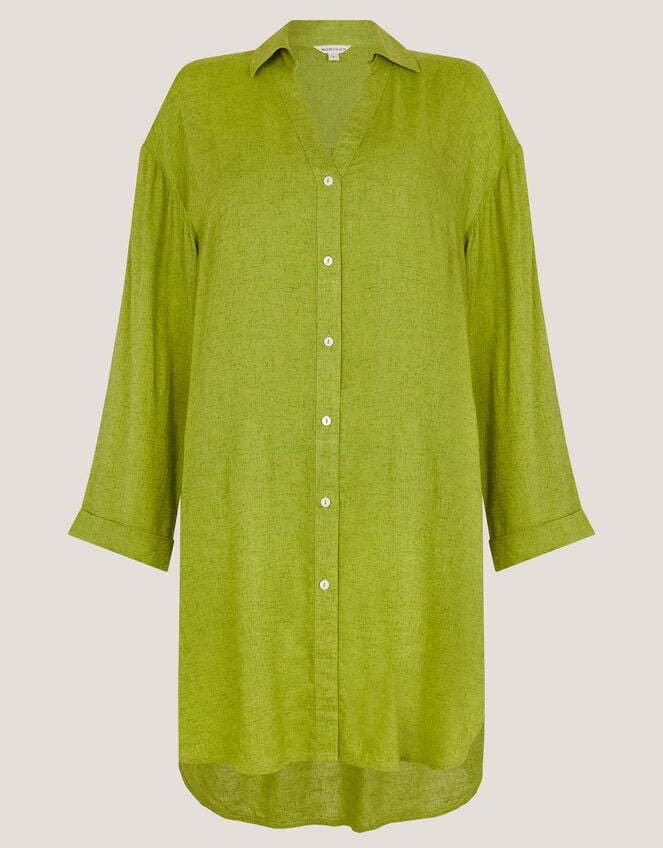 Esme Beach Shirt Dress, Green (GREEN), large