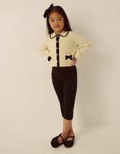 Monsoon x Queens of Archive Charlotte Collar Bow Contrast Cardigan, Ivory (IVORY), large