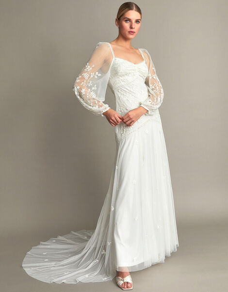 Josette Embellished Bridal Dress, Ivory (IVORY), large
