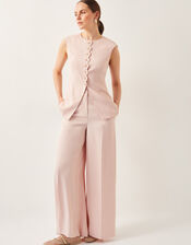Ruth Wide Leg Trousers, Pink (PALE PINK), large