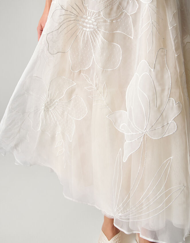 Rosie Embroidered Floral Wedding Skirt, Ivory (IVORY), large