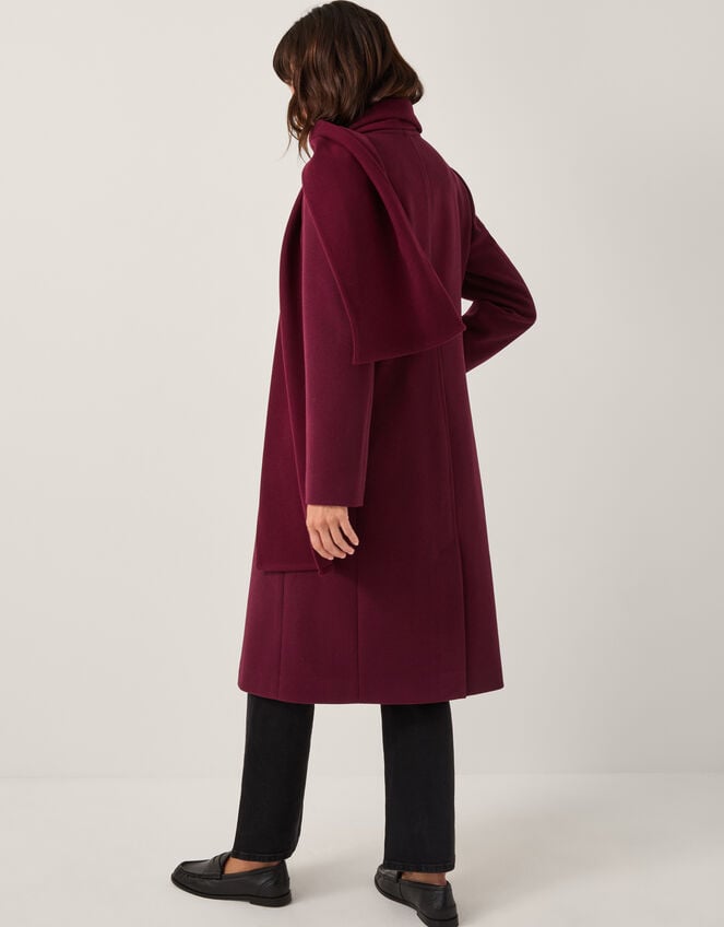 Alicia Scarf Coat, Red (BURGUNDY), large