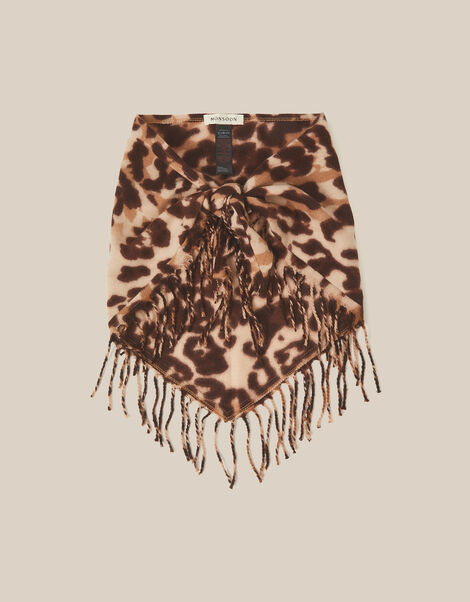 Archie Animal Print Triangle Scarf, , large