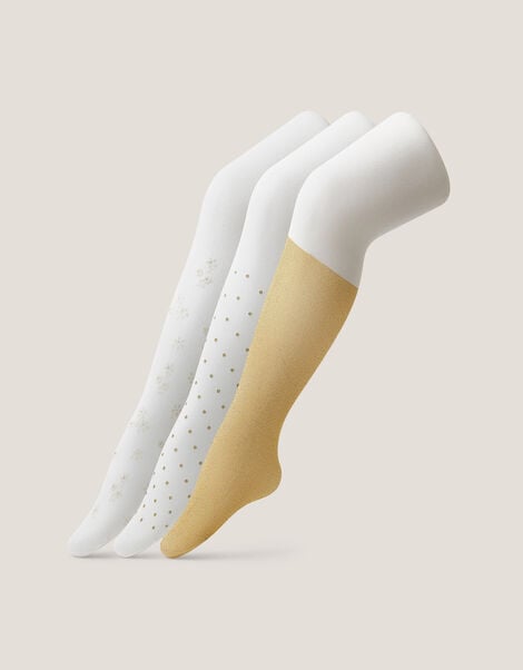 3-Pack Baby Glitter Tights, Gold (GOLD), large