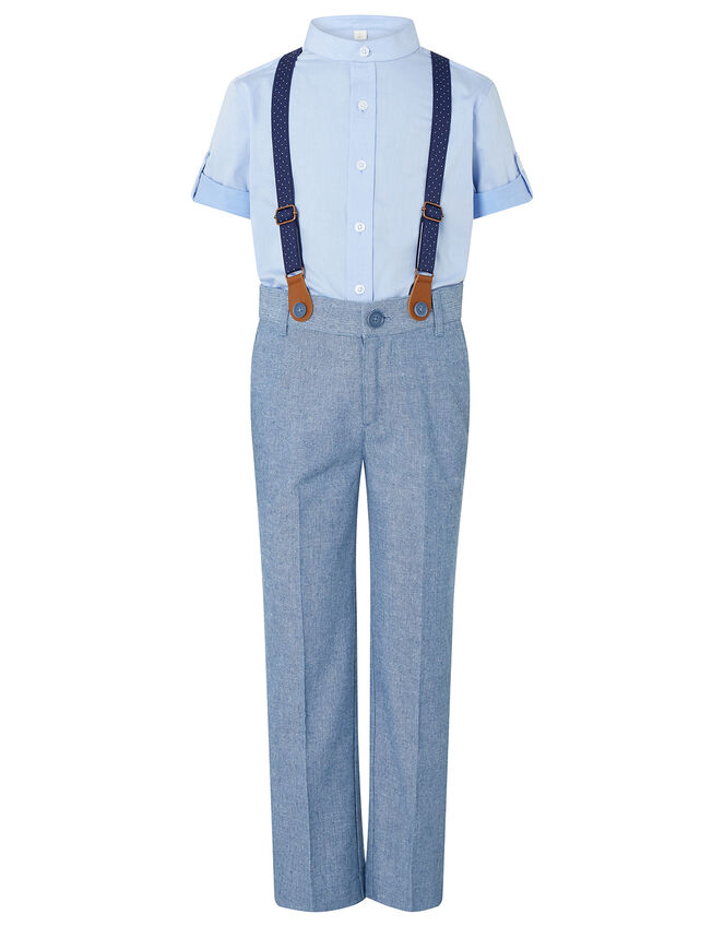 Nathan Two-Piece Suit with Braces, Blue (BLUE), large