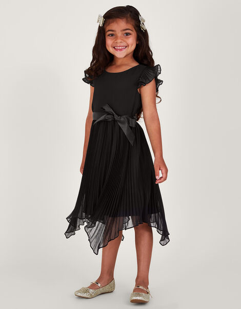 Rubina Pleat Dress, Black (BLACK), large