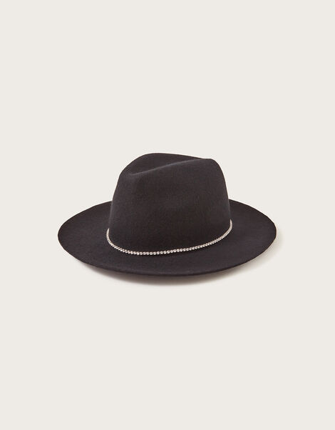 Embellished Wool Fedora, , large