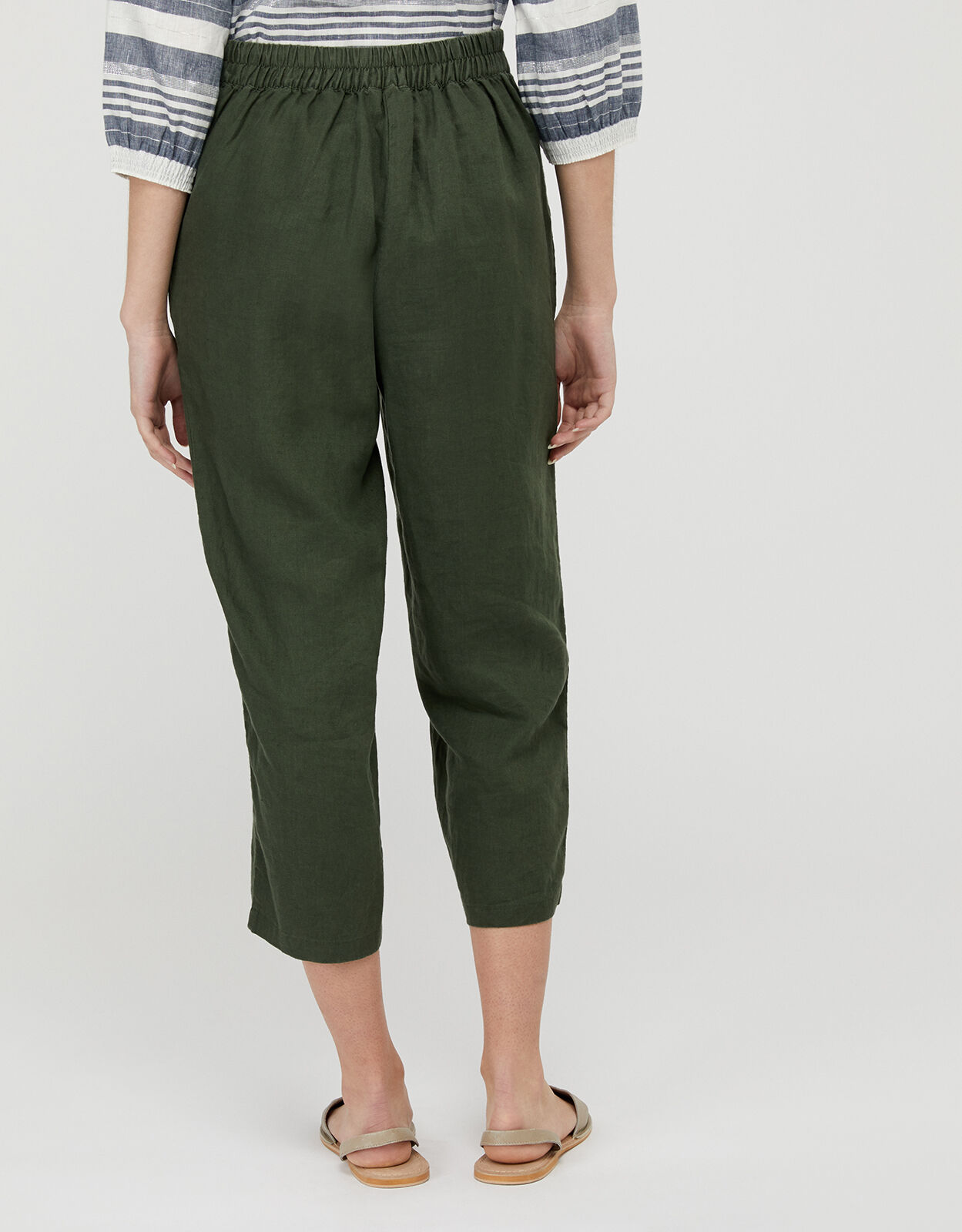 Bernice Culottes in Pure Linen Green 