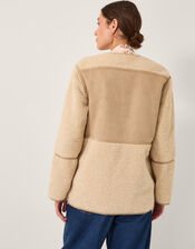 Teri Faux Shearling Duffle Jacket, Natural (STONE), large