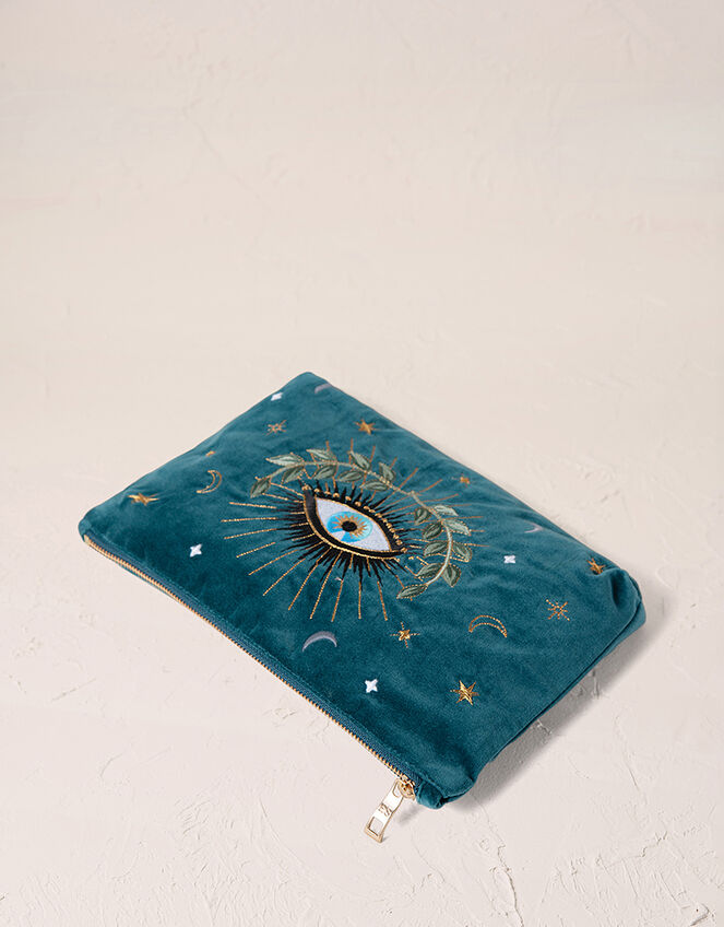 Elizabeth Scarlett Celestial Eye Velvet Pouch, , large