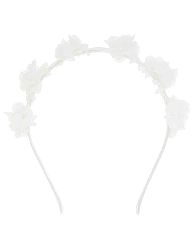 Pom Lacey Flower Headband, , large