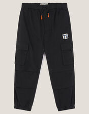 Plain Cargo Trousers, Black (BLACK), large