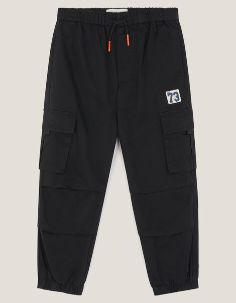 Plain Cargo Trousers, Black (BLACK), large