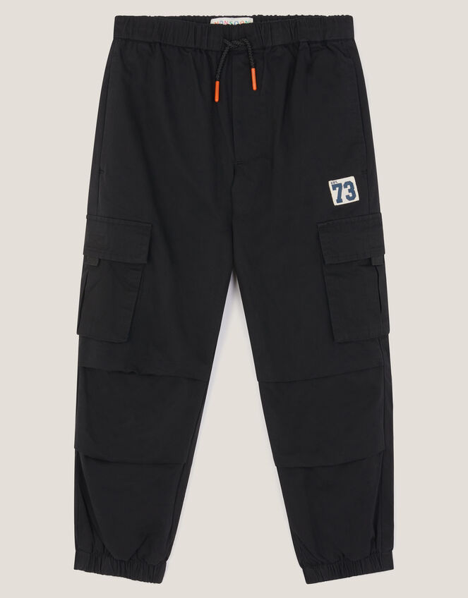 Plain Cargo Trousers, Black (BLACK), large