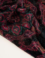 Medallion Print Velvet Scarf, , large