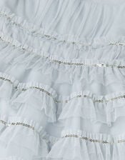 Riley Sequin Ruffle Mesh Party Dress, Green (SAGE), large