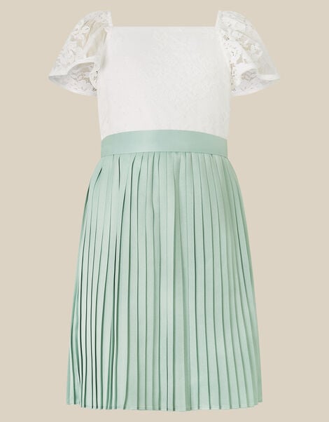 Evelyn Lace Pleated Party Dress, Green (SAGE), large