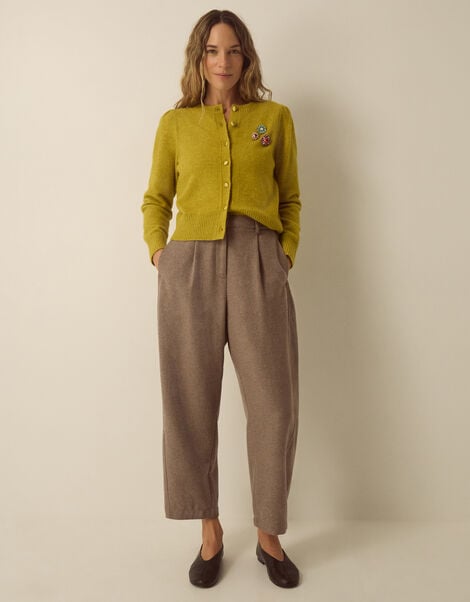 Orla High Waisted Barrel Leg Trousers, Mink (MINK), large