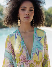 Piti Cuiti Plunge Floral Print Jumpsuit, Yellow (YELLOW), large