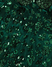 Esmeralda Sequin Collar Party Dress, Green (GREEN), large