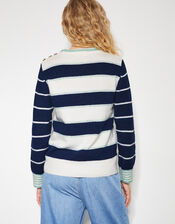 Sutton Stripe Sweater, Blue (NAVY), large