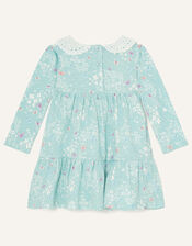 Baby Lace Collar Butterfly Print Dress, Blue (BLUE), large