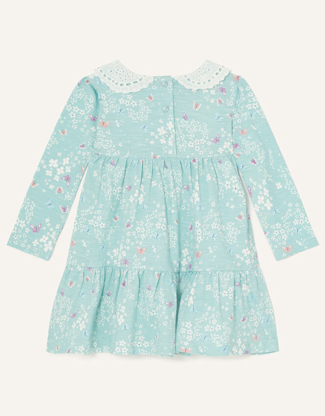 Baby Lace Collar Butterfly Print Dress, Blue (BLUE), large