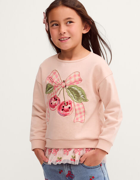 Mon Cheri Peplum Sweatshirt, Pink (PINK), large